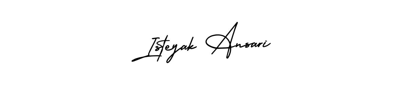 This is the best signature style for the Isteyak Ansari name. Also you like these signature font (AmerikaSignatureDemo-Regular). Mix name signature. Isteyak Ansari signature style 3 images and pictures png