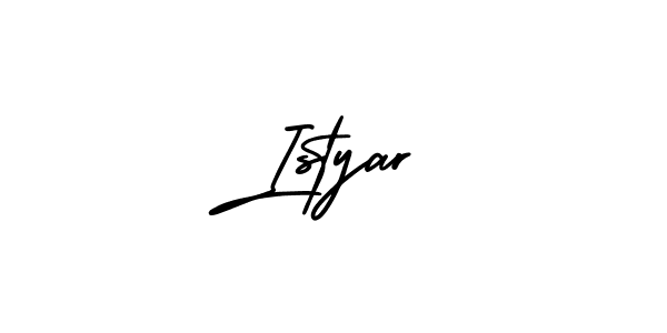 You should practise on your own different ways (AmerikaSignatureDemo-Regular) to write your name (Istyar) in signature. don't let someone else do it for you. Istyar signature style 3 images and pictures png