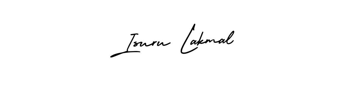 You should practise on your own different ways (AmerikaSignatureDemo-Regular) to write your name (Isuru Lakmal) in signature. don't let someone else do it for you. Isuru Lakmal signature style 3 images and pictures png