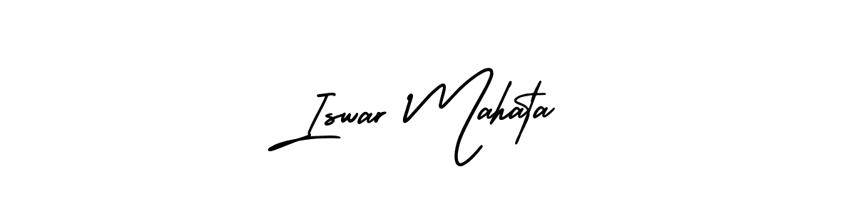 Create a beautiful signature design for name Iswar Mahata. With this signature (AmerikaSignatureDemo-Regular) fonts, you can make a handwritten signature for free. Iswar Mahata signature style 3 images and pictures png