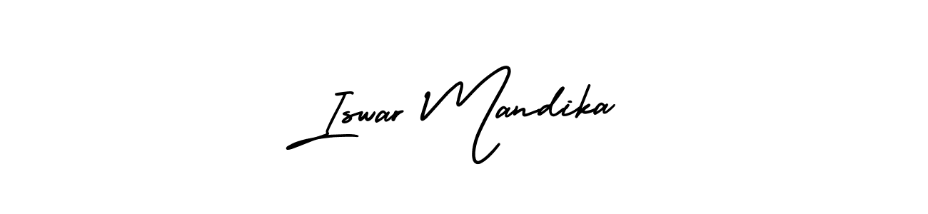 How to make Iswar Mandika signature? AmerikaSignatureDemo-Regular is a professional autograph style. Create handwritten signature for Iswar Mandika name. Iswar Mandika signature style 3 images and pictures png