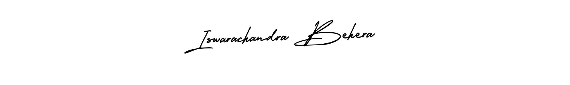 You should practise on your own different ways (AmerikaSignatureDemo-Regular) to write your name (Iswarachandra Behera) in signature. don't let someone else do it for you. Iswarachandra Behera signature style 3 images and pictures png