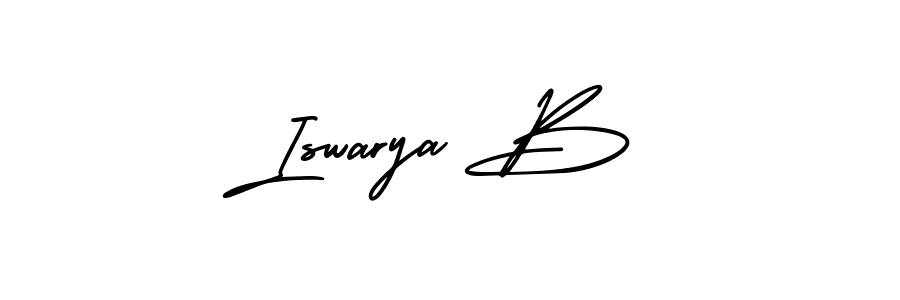 It looks lik you need a new signature style for name Iswarya B. Design unique handwritten (AmerikaSignatureDemo-Regular) signature with our free signature maker in just a few clicks. Iswarya B signature style 3 images and pictures png