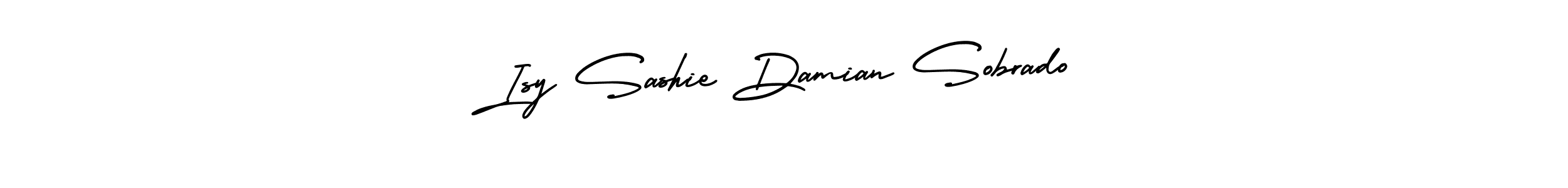 Also You can easily find your signature by using the search form. We will create Isy Sashie Damian Sobrado name handwritten signature images for you free of cost using AmerikaSignatureDemo-Regular sign style. Isy Sashie Damian Sobrado signature style 3 images and pictures png