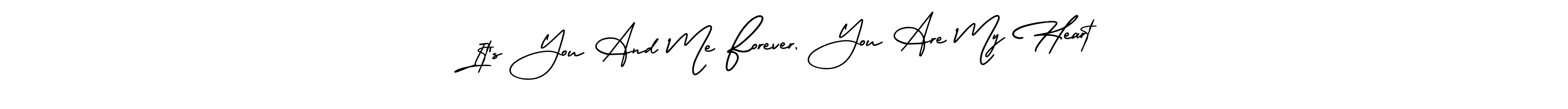 How to Draw It’s You And Me Forever, You Are My Heart signature style? AmerikaSignatureDemo-Regular is a latest design signature styles for name It’s You And Me Forever, You Are My Heart. It’s You And Me Forever, You Are My Heart signature style 3 images and pictures png