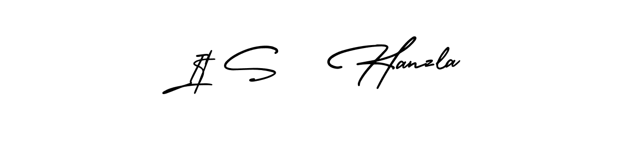 Create a beautiful signature design for name It S   Hanzla. With this signature (AmerikaSignatureDemo-Regular) fonts, you can make a handwritten signature for free. It S   Hanzla signature style 3 images and pictures png