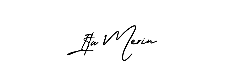 How to Draw Ita Merin signature style? AmerikaSignatureDemo-Regular is a latest design signature styles for name Ita Merin. Ita Merin signature style 3 images and pictures png