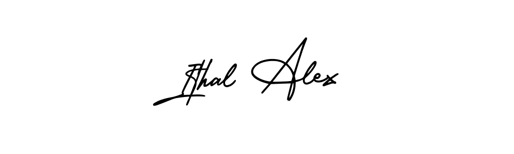 The best way (AmerikaSignatureDemo-Regular) to make a short signature is to pick only two or three words in your name. The name Ithal Alex include a total of six letters. For converting this name. Ithal Alex signature style 3 images and pictures png