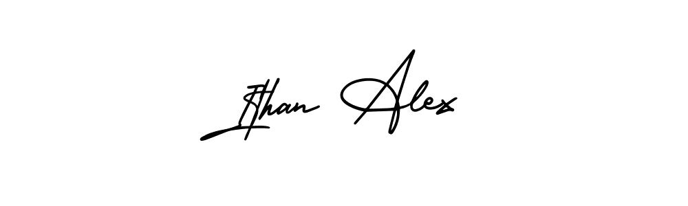 You should practise on your own different ways (AmerikaSignatureDemo-Regular) to write your name (Ithan Alex) in signature. don't let someone else do it for you. Ithan Alex signature style 3 images and pictures png