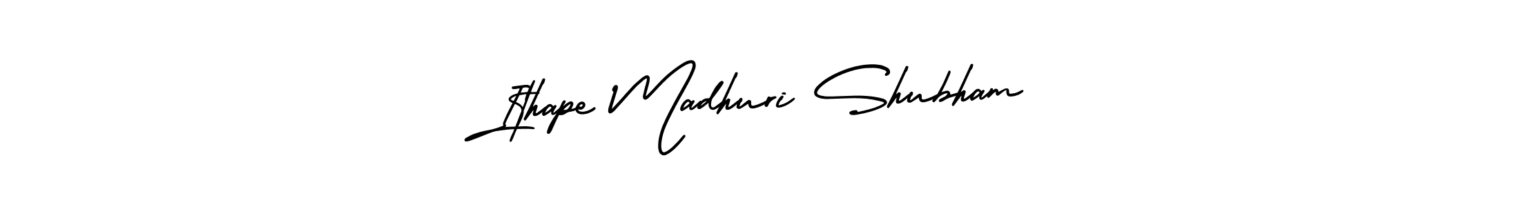 You can use this online signature creator to create a handwritten signature for the name Ithape Madhuri Shubham. This is the best online autograph maker. Ithape Madhuri Shubham signature style 3 images and pictures png