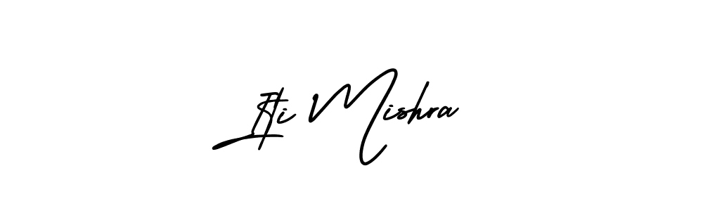 The best way (AmerikaSignatureDemo-Regular) to make a short signature is to pick only two or three words in your name. The name Iti Mishra include a total of six letters. For converting this name. Iti Mishra signature style 3 images and pictures png