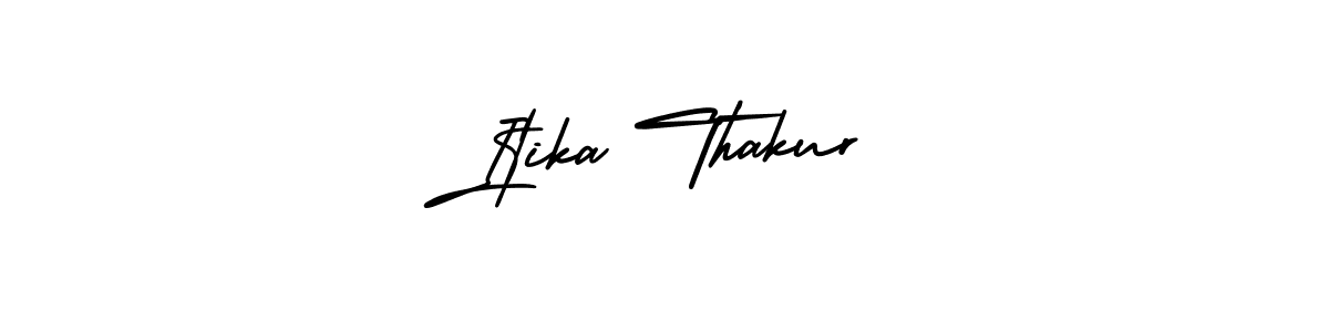 The best way (AmerikaSignatureDemo-Regular) to make a short signature is to pick only two or three words in your name. The name Itika Thakur include a total of six letters. For converting this name. Itika Thakur signature style 3 images and pictures png