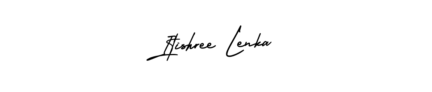 The best way (AmerikaSignatureDemo-Regular) to make a short signature is to pick only two or three words in your name. The name Itishree Lenka include a total of six letters. For converting this name. Itishree Lenka signature style 3 images and pictures png