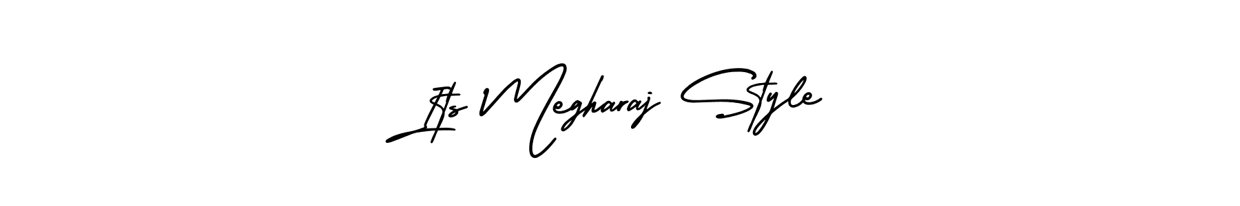 You should practise on your own different ways (AmerikaSignatureDemo-Regular) to write your name (Its Megharaj Style) in signature. don't let someone else do it for you. Its Megharaj Style signature style 3 images and pictures png