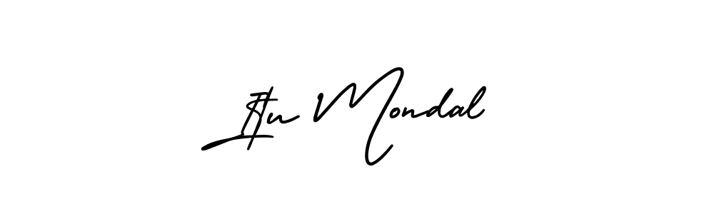 How to make Itu Mondal signature? AmerikaSignatureDemo-Regular is a professional autograph style. Create handwritten signature for Itu Mondal name. Itu Mondal signature style 3 images and pictures png