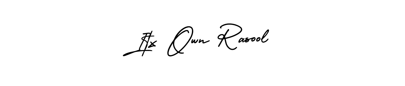 This is the best signature style for the Itx Own Rasool name. Also you like these signature font (AmerikaSignatureDemo-Regular). Mix name signature. Itx Own Rasool signature style 3 images and pictures png