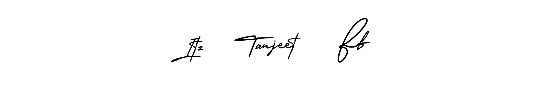 Itz   Tanjeet    Ff stylish signature style. Best Handwritten Sign (AmerikaSignatureDemo-Regular) for my name. Handwritten Signature Collection Ideas for my name Itz   Tanjeet    Ff. Itz   Tanjeet    Ff signature style 3 images and pictures png