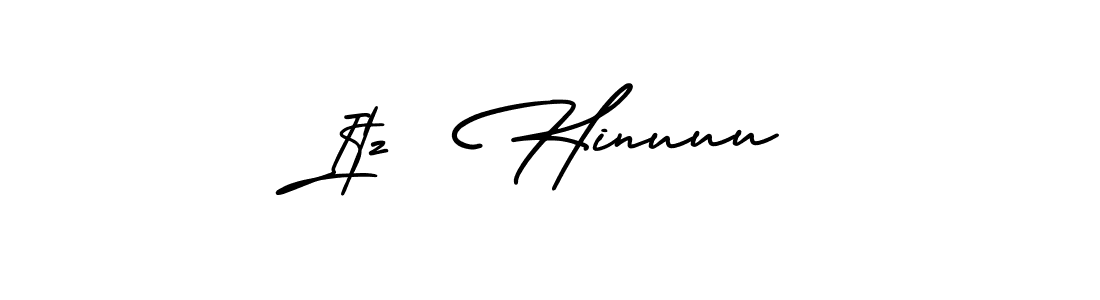 The best way (AmerikaSignatureDemo-Regular) to make a short signature is to pick only two or three words in your name. The name Itz  Hinuuu include a total of six letters. For converting this name. Itz  Hinuuu signature style 3 images and pictures png