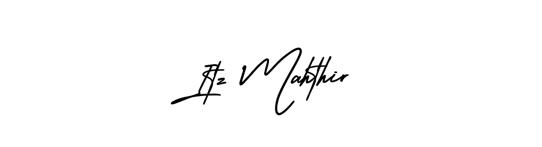 Also You can easily find your signature by using the search form. We will create Itz Mahthir name handwritten signature images for you free of cost using AmerikaSignatureDemo-Regular sign style. Itz Mahthir signature style 3 images and pictures png