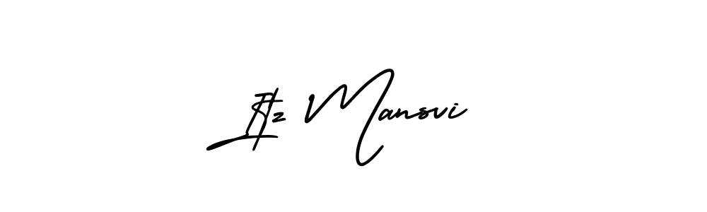 Similarly AmerikaSignatureDemo-Regular is the best handwritten signature design. Signature creator online .You can use it as an online autograph creator for name Itz Mansvi. Itz Mansvi signature style 3 images and pictures png