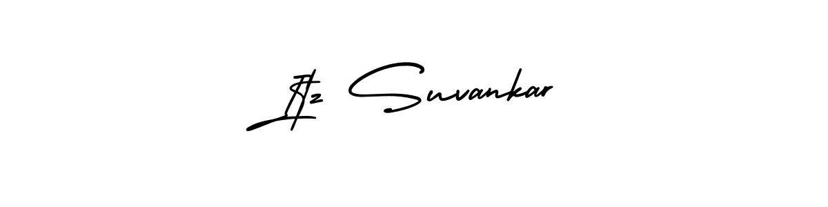 This is the best signature style for the Itz Suvankar name. Also you like these signature font (AmerikaSignatureDemo-Regular). Mix name signature. Itz Suvankar signature style 3 images and pictures png