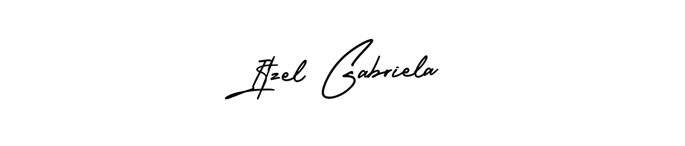 Design your own signature with our free online signature maker. With this signature software, you can create a handwritten (AmerikaSignatureDemo-Regular) signature for name Itzel Gabriela. Itzel Gabriela signature style 3 images and pictures png