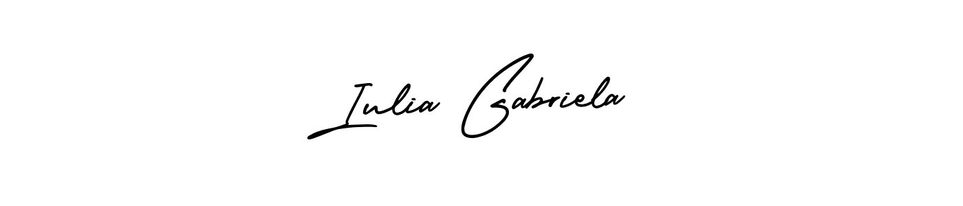 Use a signature maker to create a handwritten signature online. With this signature software, you can design (AmerikaSignatureDemo-Regular) your own signature for name Iulia Gabriela. Iulia Gabriela signature style 3 images and pictures png