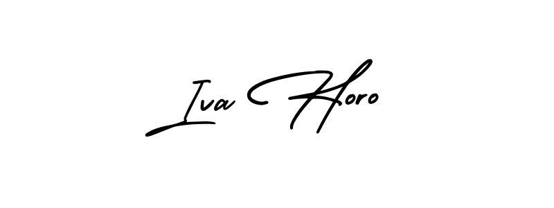 The best way (AmerikaSignatureDemo-Regular) to make a short signature is to pick only two or three words in your name. The name Iva Horo include a total of six letters. For converting this name. Iva Horo signature style 3 images and pictures png