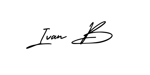 Ivan B stylish signature style. Best Handwritten Sign (AmerikaSignatureDemo-Regular) for my name. Handwritten Signature Collection Ideas for my name Ivan B. Ivan B signature style 3 images and pictures png