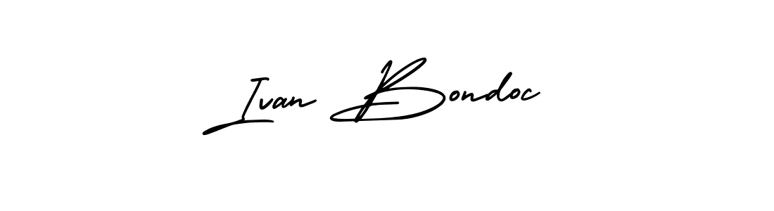 You should practise on your own different ways (AmerikaSignatureDemo-Regular) to write your name (Ivan Bondoc) in signature. don't let someone else do it for you. Ivan Bondoc signature style 3 images and pictures png