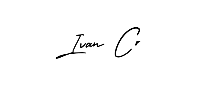 You should practise on your own different ways (AmerikaSignatureDemo-Regular) to write your name (Ivan Cr) in signature. don't let someone else do it for you. Ivan Cr signature style 3 images and pictures png