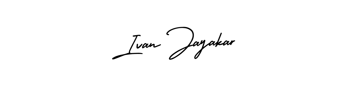 You should practise on your own different ways (AmerikaSignatureDemo-Regular) to write your name (Ivan Jayakar) in signature. don't let someone else do it for you. Ivan Jayakar signature style 3 images and pictures png