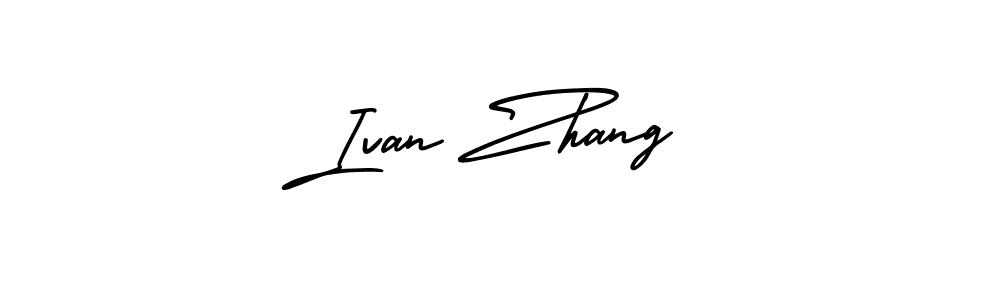 How to make Ivan Zhang name signature. Use AmerikaSignatureDemo-Regular style for creating short signs online. This is the latest handwritten sign. Ivan Zhang signature style 3 images and pictures png