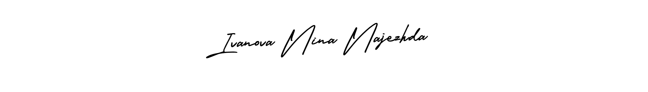 How to make Ivanova Nina Najezhda signature? AmerikaSignatureDemo-Regular is a professional autograph style. Create handwritten signature for Ivanova Nina Najezhda name. Ivanova Nina Najezhda signature style 3 images and pictures png