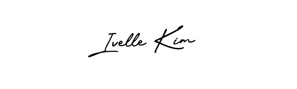 The best way (AmerikaSignatureDemo-Regular) to make a short signature is to pick only two or three words in your name. The name Ivelle Kim include a total of six letters. For converting this name. Ivelle Kim signature style 3 images and pictures png