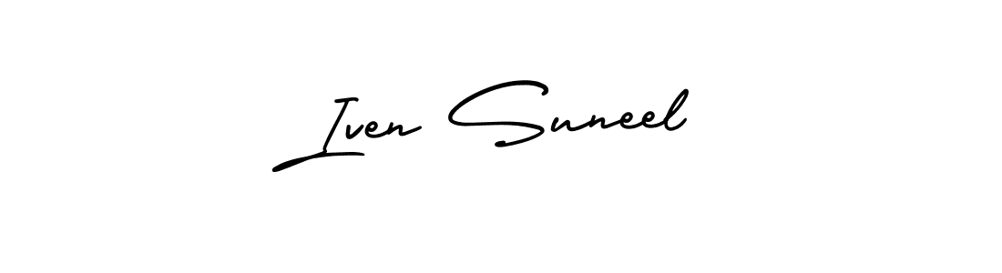 This is the best signature style for the Iven Suneel name. Also you like these signature font (AmerikaSignatureDemo-Regular). Mix name signature. Iven Suneel signature style 3 images and pictures png