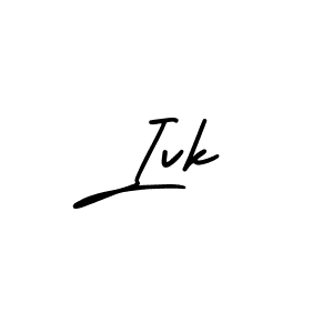 How to make Ivk name signature. Use AmerikaSignatureDemo-Regular style for creating short signs online. This is the latest handwritten sign. Ivk signature style 3 images and pictures png