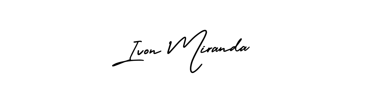 Create a beautiful signature design for name Ivon Miranda. With this signature (AmerikaSignatureDemo-Regular) fonts, you can make a handwritten signature for free. Ivon Miranda signature style 3 images and pictures png