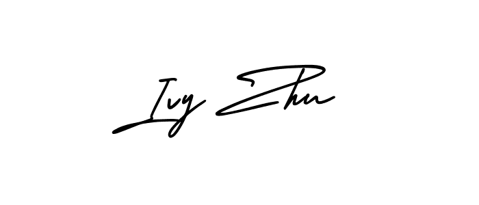 Ivy Zhu stylish signature style. Best Handwritten Sign (AmerikaSignatureDemo-Regular) for my name. Handwritten Signature Collection Ideas for my name Ivy Zhu. Ivy Zhu signature style 3 images and pictures png