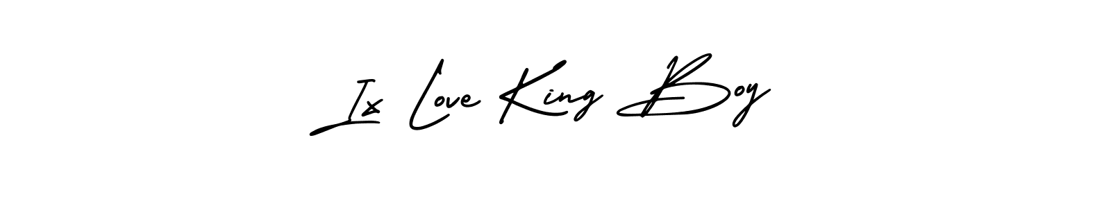 You should practise on your own different ways (AmerikaSignatureDemo-Regular) to write your name (Ix Love King Boy) in signature. don't let someone else do it for you. Ix Love King Boy signature style 3 images and pictures png