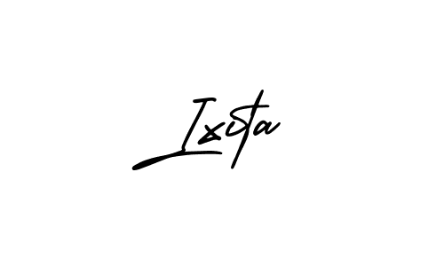You should practise on your own different ways (AmerikaSignatureDemo-Regular) to write your name (Ixita) in signature. don't let someone else do it for you. Ixita signature style 3 images and pictures png