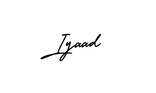 How to make Iyaad name signature. Use AmerikaSignatureDemo-Regular style for creating short signs online. This is the latest handwritten sign. Iyaad signature style 3 images and pictures png