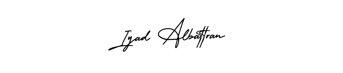 This is the best signature style for the Iyad Albattran name. Also you like these signature font (AmerikaSignatureDemo-Regular). Mix name signature. Iyad Albattran signature style 3 images and pictures png
