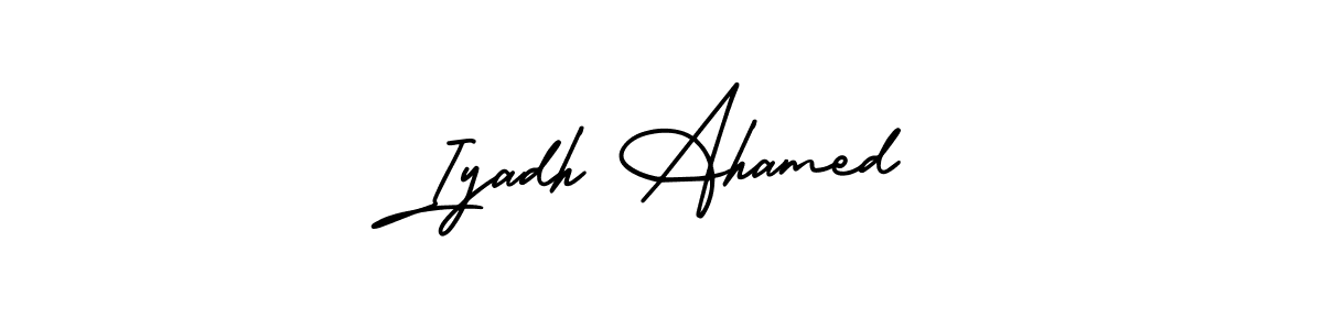 This is the best signature style for the Iyadh Ahamed name. Also you like these signature font (AmerikaSignatureDemo-Regular). Mix name signature. Iyadh Ahamed signature style 3 images and pictures png