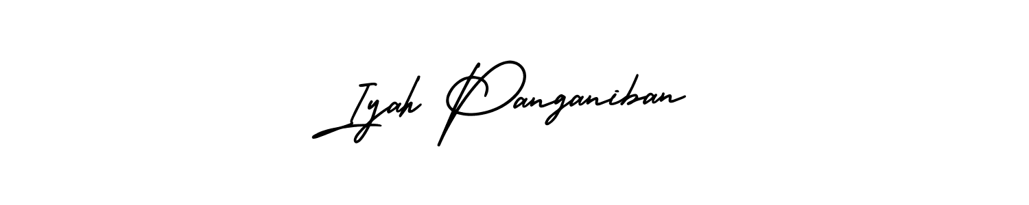 The best way (AmerikaSignatureDemo-Regular) to make a short signature is to pick only two or three words in your name. The name Iyah Panganiban include a total of six letters. For converting this name. Iyah Panganiban signature style 3 images and pictures png