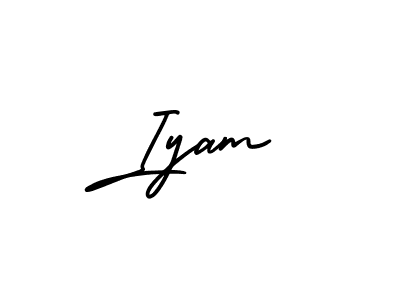Use a signature maker to create a handwritten signature online. With this signature software, you can design (AmerikaSignatureDemo-Regular) your own signature for name Iyam. Iyam signature style 3 images and pictures png
