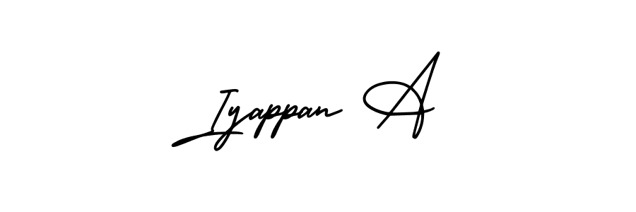 Create a beautiful signature design for name Iyappan A. With this signature (AmerikaSignatureDemo-Regular) fonts, you can make a handwritten signature for free. Iyappan A signature style 3 images and pictures png