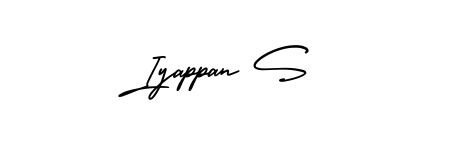 How to make Iyappan S name signature. Use AmerikaSignatureDemo-Regular style for creating short signs online. This is the latest handwritten sign. Iyappan S signature style 3 images and pictures png