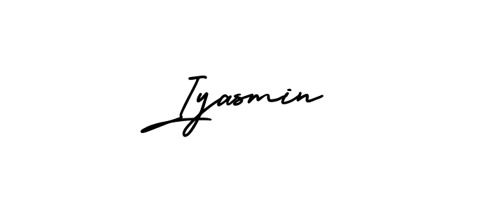 You should practise on your own different ways (AmerikaSignatureDemo-Regular) to write your name (Iyasmin) in signature. don't let someone else do it for you. Iyasmin signature style 3 images and pictures png