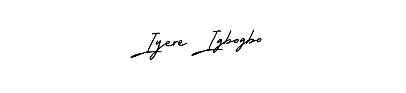 The best way (AmerikaSignatureDemo-Regular) to make a short signature is to pick only two or three words in your name. The name Iyere Igbogbo include a total of six letters. For converting this name. Iyere Igbogbo signature style 3 images and pictures png